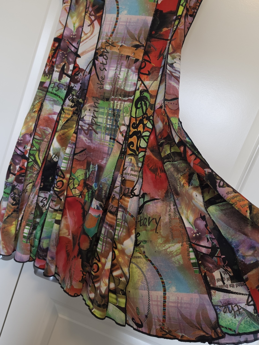 VINTAGE CLIENTELE ABSTRACT ART PRINT FLARED MIDI SUNDRESS SIZE L - Picture 5 of 7
